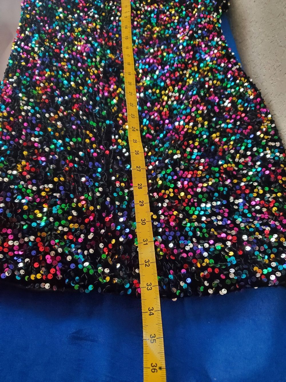 Nasty Gal Rainbow Sequin Mini Dress - Heart Cutout Back Size 12 - Picture 6 of 10